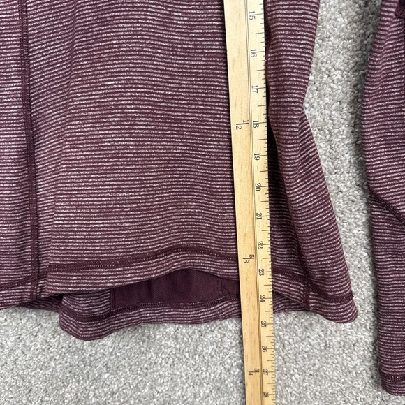 Lululemon Run Swiftly Tech Long Sleeve Maroon Stripe Running Top Womens Size 4 - Picture 3 of 8